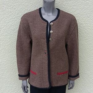 GEIGER COLLECTION (AUSTRIA) LADIES CRESTED PURE WOOL LUXURY SWEATER-COAT
